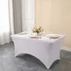 Funda de mesa rectangular elástica para exposiciones y banquetes, funda de mantel elástica opaca, funda de mantel extra gruesa para uso doméstico