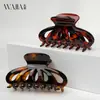 Pinza de Tiburón Premium Wjia Maillard Simple Retro Rojo Ámbar Marrón Hueco para el Cabello Pinza para el Cabello para Mujeres