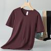 Playera Modal de Manga Corta Estampada con Logotipo Seda de Hielo Fresca Manga Media Cuello en V Camiseta Publicitaria Cultura Corporativa Equipo Ropa de Equipo