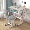 Conjunto de Mesa e Cadeira de Estudo Infantil Mesa de Escrita para Casa Pequeno Apartamento Alunos do Ensino Fundamental e Médio Podem Levantar a Mesa de Lição de Casa