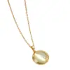 Conjunto de Joyería de Moda Pendientes Collar para Mujer Piedra Ojo de Gato Diseño Geométrico Redondo Moderno Versátil Cadena para Clavícula de Gama Alta