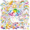 Compra direta transfronteiriça de 56 adesivos fofos de grafite de estrela arco-íris para capacete, skate, decoração de laptop Adesivos PP