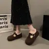 Zapatos Birkenstock para Mujer Otoño 2026 Felpa Plus Cálidos Punta Redonda Corte Bajo Hebilla Única Antideslizantes Resistentes al Desgaste Suela Suave Zapatos de Moda