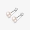 Pendientes Ganjia S999 de plata con perlas naturales de agua dulce para mujer, diseño de nicho simple, con agujeros para las orejas y tornillos.