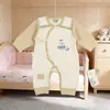 Macacão Borboleta para Recém-Nascido de Outono, Veludo Macio Sem Costura com Pézinho e Botões de Pressão Roupas para Bebê, Atacado Adequado para Recém-Nascidos