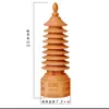 Adornos de Torre Wenchang de Madera de Durazno al por Mayor tamaño pequeño Hogar Dormitorio Oficina Estudio Talla en Madera Torre Wenchang de Madera de Nueve Pisos