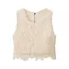 Ins estilo europeo y americano 2026 nueva moda temperamento ropa de mujer sin mangas encaje chaleco empalme pantalones de pierna ancha dos piezas