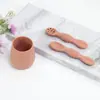 Ins Set de Vajilla Suplemento Alimenticio para Bebés Suministros para Bebés Cuchara de Silicona Pegajosa Niños Comida Grado Alimenticio Taza de Silicona Cuchara Pegajosa