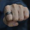 Anillo Xiangyun Original de Plata Hecho a Mano para Hombre, Diseño Nicho Moderno, Anillo Abierto de Plata Esterlina con Gas Tritio para Hombre