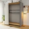 Armario de Montaje Sencillo, Gabinete de Entrada, Perchero Metálico para el Hogar en el Dormitorio, Armario para Habitación de Alquiler, Armario Pequeño para Dormitorio