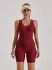 Exclusivo transfronterizo para comercio exterior Mono deportivo de running ajustado talla europea con gran espalda descubierta y almohadilla en el pecho mono de fitness color piel