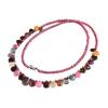 Collar de Piedra Cruda Granate Turmalina Arcoíris Gotas de Agua Cadena Principal Pulsera Cadena para Clavícula de Cristal para Mujer Soporte Artículo de Identificación