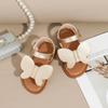 Sandálias Infantis de Venda Quente Transfronteiriças em Branco, Dourado e Preto, Sapatos de Princesa Borboleta, Sandálias Romanas Vazadas de Bico Aberto para Praia, Antiderrapantes