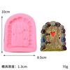 Desenho animado Porta de madeira cerca parede bolo borda flip açúcar molde de chocolate molde de silicone líquido ferramentas de cozimento