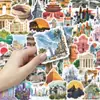 50 Calcomanías Creativas de Edificios Emblemáticos Famosos para Maletas, Cuadernos, Papelería, Decoración DIY, Venta al por Mayor