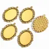 40*30mm Diámetro Interior Gema del Tiempo Aleación Base Ovalada Accesorios para Joyería DIY Colgante Decorativo para Collar C76