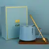 Taza de Cerámica Creativa Ins Nórdica Taza de Café Oficina Taza de Té con Flores Taza de Agua para Pareja Caja de Regalo Festiva Set