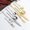 Faca, Garfo e Colher de Aço Inoxidável Finos em Formato de Cintura, Colher de Sobremesa, Talheres de Aço Inoxidável, Conjunto de Faca e Garfo para Bife Estilo Ocidental de Hotel