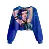Patrón Transfronterizo Nuevo Grupo Cazador de Brujas K-Pop Sudadera Casual Corta para Chicas Estampado 3D Cuello Redondo Suministro
