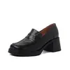 Mocasines Cómodos sin Cordones con Piel de Oveja, Estilo Universitario, Zapatos Retro Versátiles de Tacón Grueso y Punta Cuadrada para Primavera