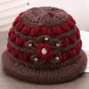 Gorro de Invierno para Mujeres Mayores, Gorro de Punto Cálido para Abuela con Forro Polar, Gorro de Punto Tipo Cubo Grueso para Madres de Mediana Edad y Mayores