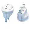 Interruptor basculante gris redondo KCD1 de 3 patas y 3 marchas, parte superior redonda, parte inferior, tipo barco, orificio de 20 mm, redondo