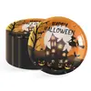 Plato de Cena Temático de Halloween Transfronterizo Decoración de Fiesta de Fantasmas Plato de Papel Desechable Vaso de Papel Set de Vajilla Suministros