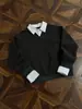 Sudadera a cuadros estilo americano de calle, imitación de dos piezas para hombre, polo de invierno de alta gama con bloques de color y capa interior