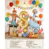 Set de columna de globos con números temática de circo, decoración de escena para fiesta de cumpleaños infantil y accesorios para fotos