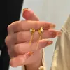 Pendientes de Borla Vintage Yanliu Nongqing Incrustados con Circonita Color Oro Imitación Joyería Estilo Chino Pendientes Estilo Artístico