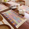 Manteles Transfronterizos de Algodón y Lino, Manteles de Tela con Borlas, Manteles Aislantes para Tazones Tejidos Jacquard Empalmados, Manteles de Tela Estilo Nórdico