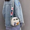 Bolso de mujer con estampado de dibujos animados, bonito y divertido bolso cuadrado pequeño, a la moda, suave y bandolera para chica, 2024