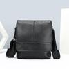 Bolsa Masculina Retro Genuína de Couro Europeia e Americana da Amazon, Bolsa Transversal Masculina, Grande Capacidade, Couro Bovino de Primeira Camada, Tampa Flip, Bolsa de Ombro Moderna