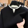 Suéter de punto de dos piezas para hombre de AliExpress para otoño e invierno, suéter pullover casual, chaqueta base de ajuste holgado