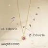 Colar de Opala Europeu e Americano Colar Dopamina Barbie Retrô Coroa de Sol de Cobre Pingente de Coração Incrustado com Pingente de Zircônia