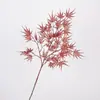 Folha de bordo artificial pena de bordo haste única, bordo pena dragão verde, folha de bordo floral decorativa vermelha, galho em forma de árvore para artesanato