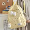 Mochila Escolar Transfronteriza para Estudiantes, Versátil Mochila Femenina de Lunares con Lazo de Alto Valor, Mochila Estilo Japonés