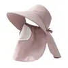 Sombrero Nuevo Estilo Primavera y Verano con Protección Solar para Mujer, Sombrilla para Ciclismo, Sombrero Solar Anti-UV, Sombrero de Té para Recoger con Cobertura Facial y de Cuello para Mujer