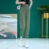 Pantalones Deportivos Personalizados con Sensación de Hielo para Mujer Verano Delgados Estilo Nuevo Cintura Alta Casual Pantalones Harem Petite de Nueve Puntos Secado Rápido