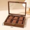 Caja de Joyería con Veta de Madera de Nogal Caja para Gafas con Tapa abatible Caja Antigua de Bodhi Exhibidor de Ventana de Cristal Multi-Posición Caja Bolsa para Reloj