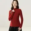 Suéter 100% cachemira pura modelo 2026 para mujer, con cuello semi-alto, diseño de punto acanalado, ajuste suave y cómodo, y adecuado para usar en capas en otoño e invierno.