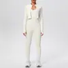 Chal Sexy con Tirantes Transfronterizo Europeo y Americano Cremallera Amigable con la Piel Chaqueta Pantalones de Yoga Ajustados de Cintura Alta Color Piel Ropa de Yoga para Fitness