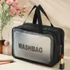 Bolsa de Cosméticos para Mulheres, Bolsa de Armazenamento de Cosméticos à Prova d'Água de Grande Capacidade para Viagem, Necessaire Portátil de Mão Visível para Viagens de Negócios