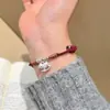 Pingente Cavalo de Balanço em Prata Pura S999 Pulseira Ajustável Feita à Mão Moda Ano do Zodíaco Joia Estilosa