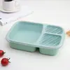 Fiambrera con compartimentos de paja de trigo, fiambrera, dormitorio estudiantil, trabajador de oficina, comedor, caja de aperitivos, fiambrera portátil para exteriores