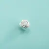 Cuentas espaciadoras de plata pura S999 con flores pequeñas, tréboles de cuatro hojas, corazones y flores de loto, cuentas sueltas para pulseras, accesorios de plata