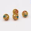 Minran Nuevo 10mm esmalte cloisonné azul accesorios pulsera diy pinza esmalte dorado azul cuentas accesorios al por mayor
