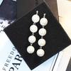 Aretes Sencillos Elegantes Versátiles Estilo Japonés y Coreano Aretes Largos con Borla de Perla Grande Exagerada Aretes con Cuentas