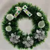 Nova Guirlanda de Natal Plástica Artificial Transfronteiriça 30cm Flor Vermelha de Lã Laço Cena de Pendurar na Parede do Pátio