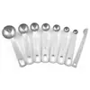 Con escala traje de cucharas medidoras de acero inoxidable herramientas de cocina para hornear cuchara medidora de condimento cuchara medidora de café juego de 10 piezas en stock